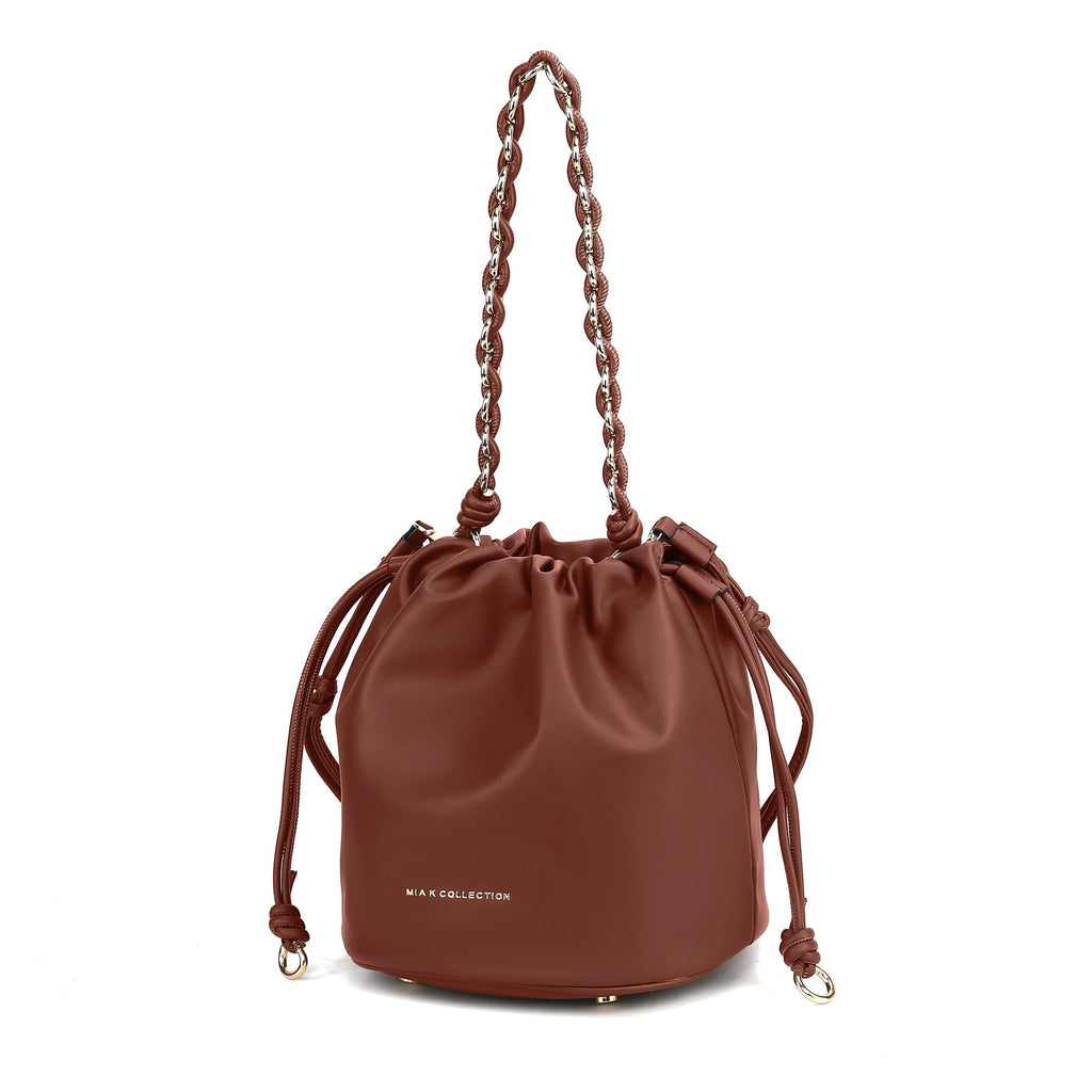 MKF Collection Paityn Women's Bucket Crossbody Shoulder Bag with Drawstring Closure by Mia K