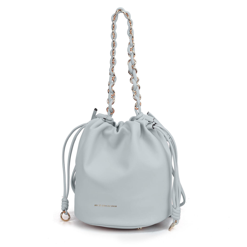 MKF Collection Paityn Women's Bucket Crossbody Shoulder Bag with Drawstring Closure by Mia K