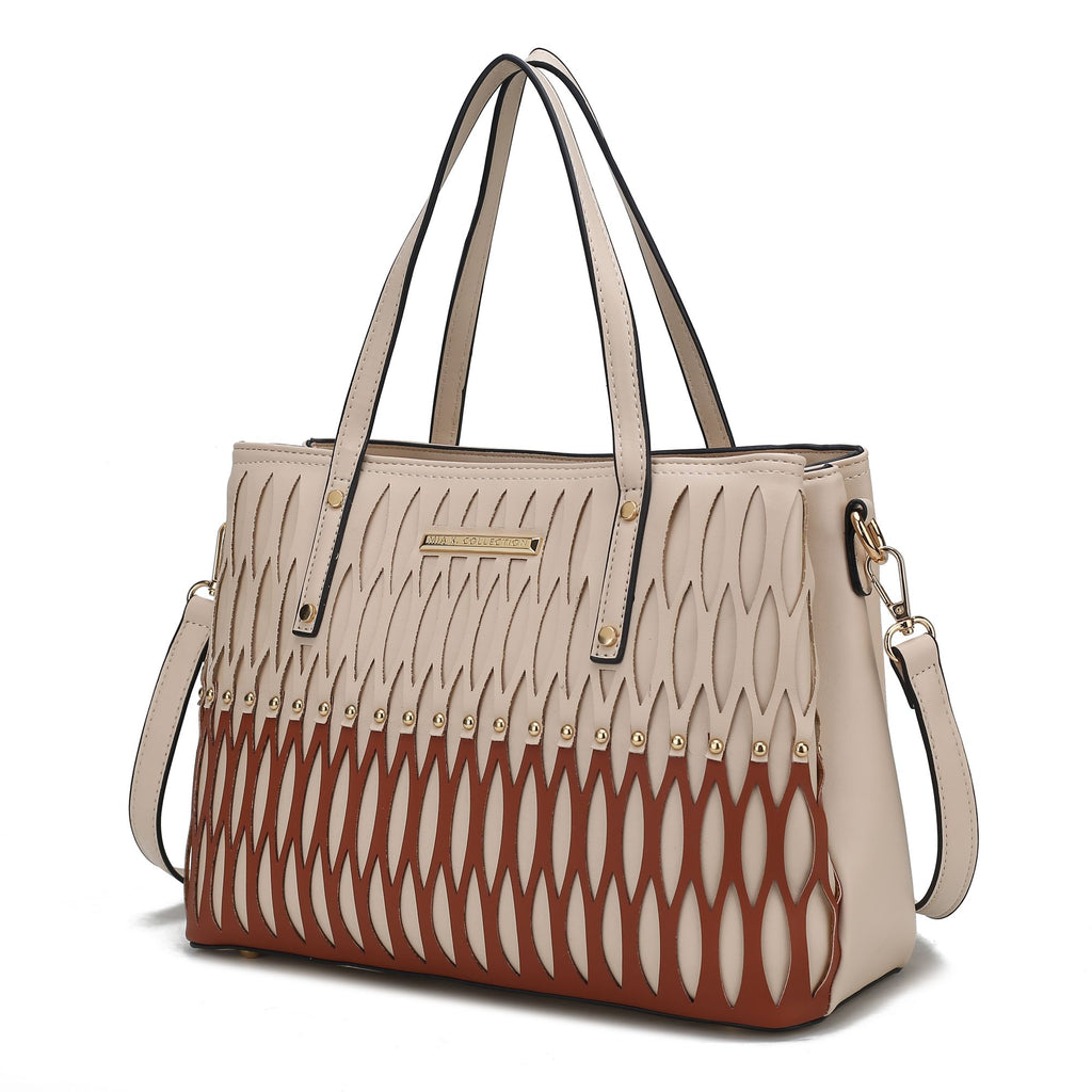 MKF Collection Quinn Triple Compartment Color Block Tote Handbag Women by Mia K