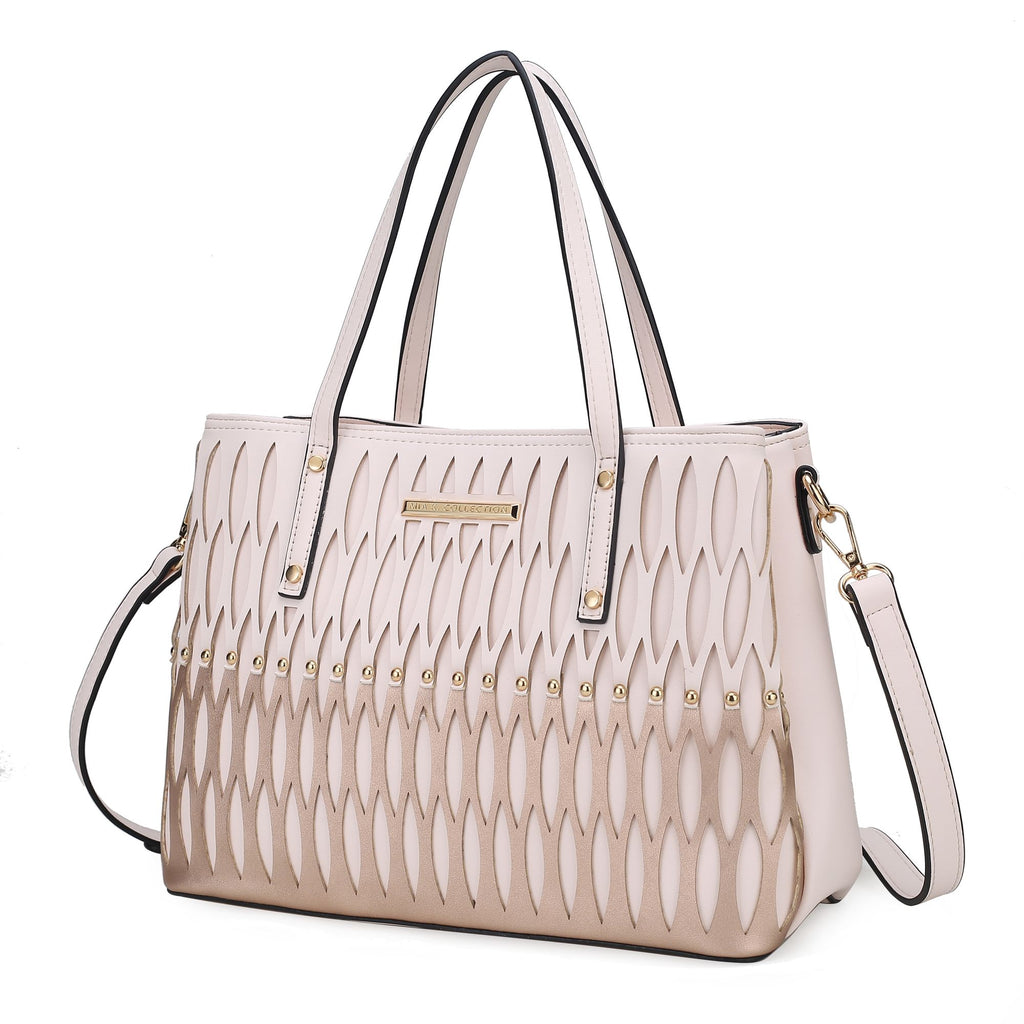MKF Collection Quinn Triple Compartment Color Block Tote Handbag Women by Mia K