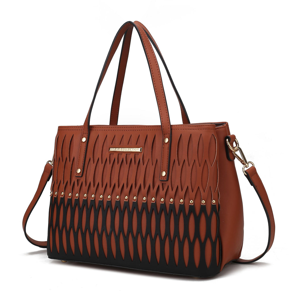 MKF Collection Quinn Triple Compartment Color Block Tote Handbag Women by Mia K
