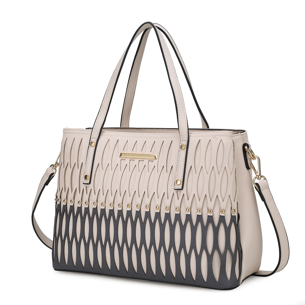 MKF Collection Quinn Triple Compartment Color Block Tote Handbag Women by Mia K