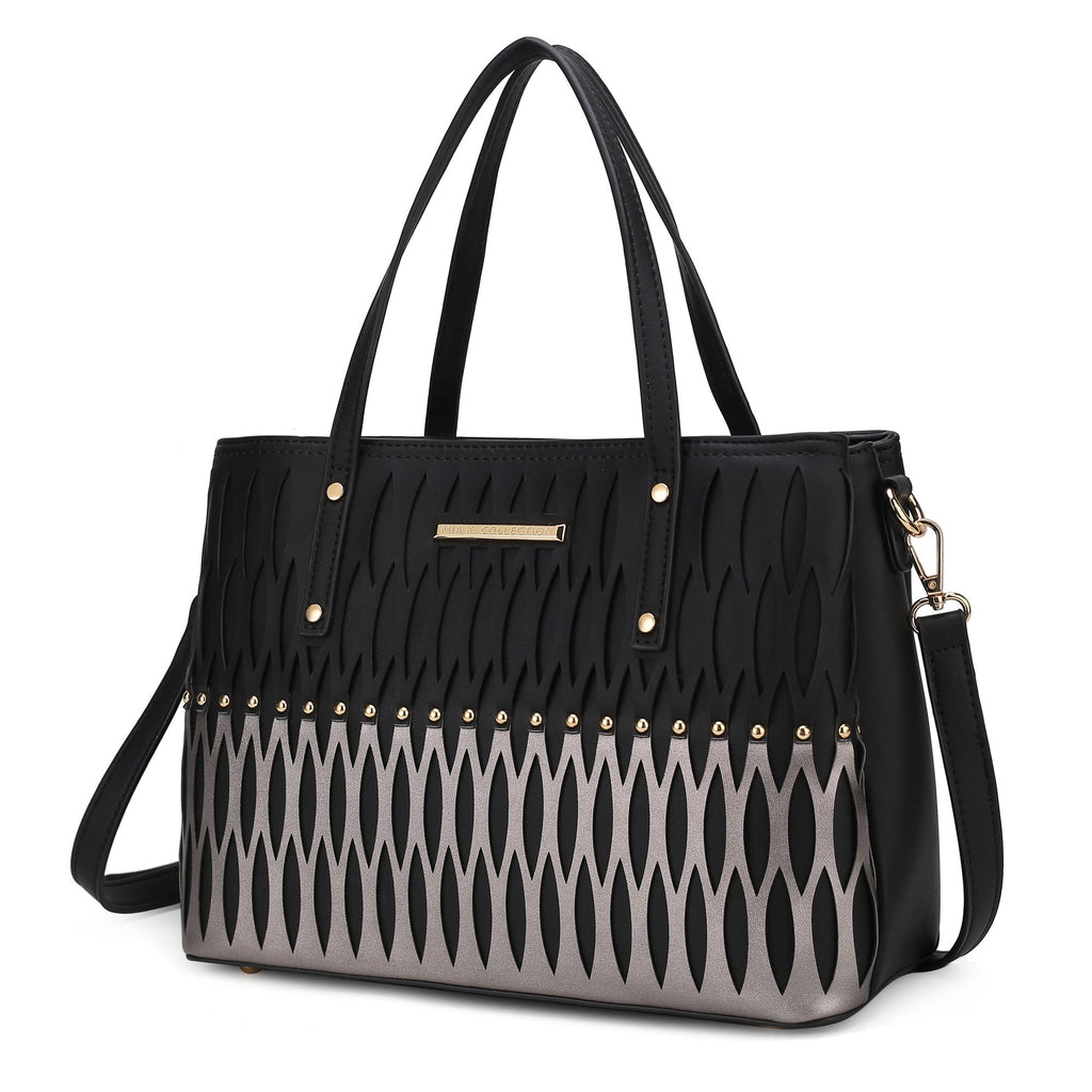 MKF Collection Quinn Triple Compartment Color Block Tote Handbag Women by Mia K