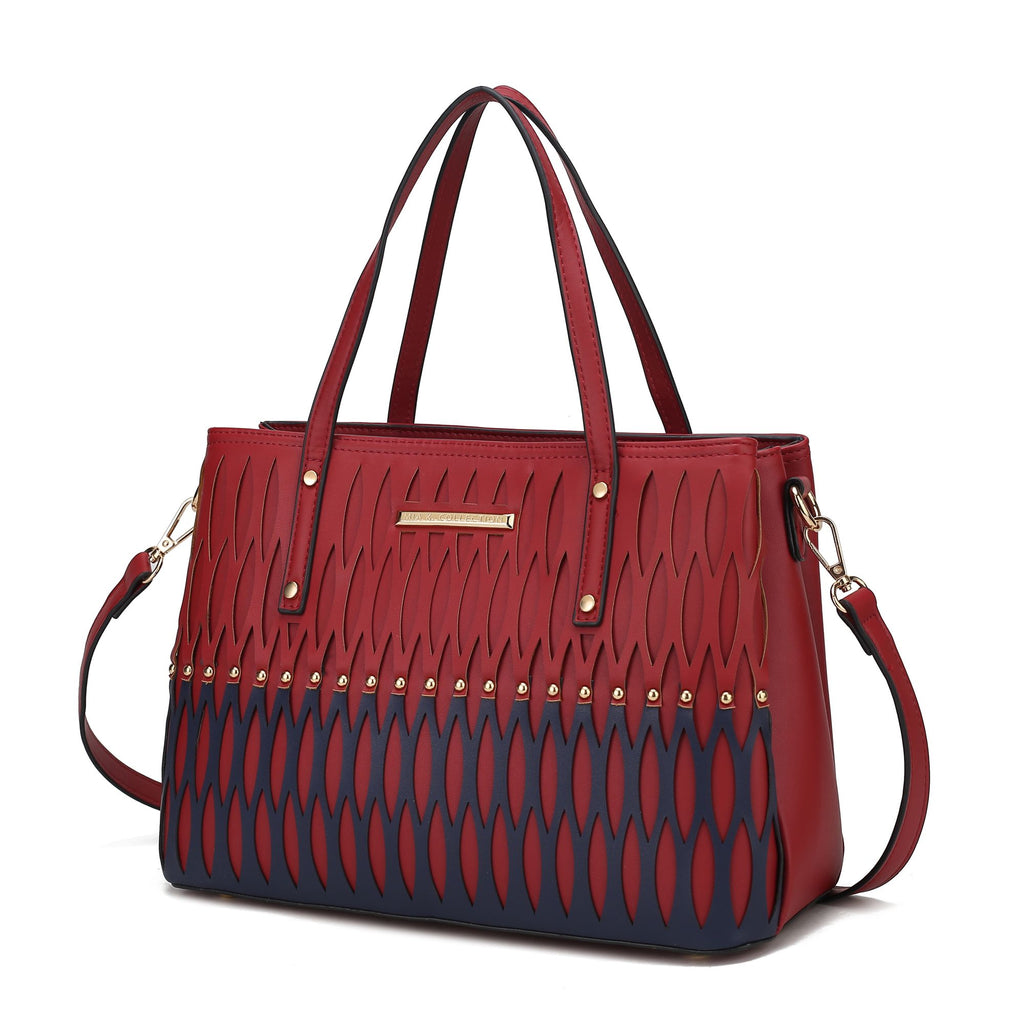 MKF Collection Quinn Triple Compartment Color Block Tote Handbag Women by Mia K