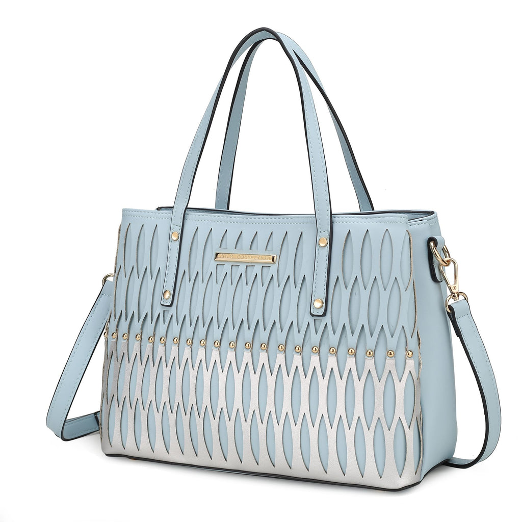 MKF Collection Quinn Triple Compartment Color Block Tote Handbag Women by Mia K