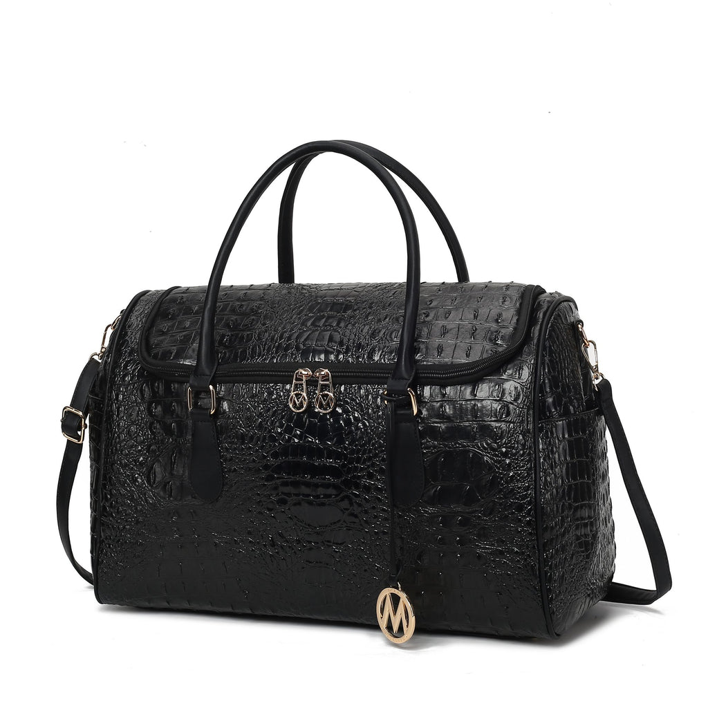 MKF Collection Rina Crocodile Embossed Vegan Leather Women Duffle Bag by Mia K