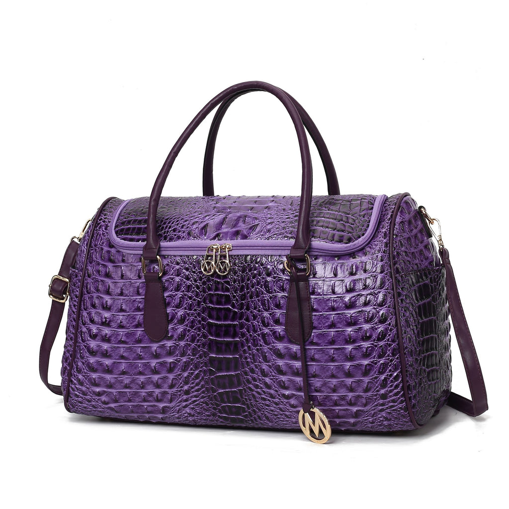 MKF Collection Rina Crocodile Embossed Vegan Leather Women Duffle Bag by Mia K