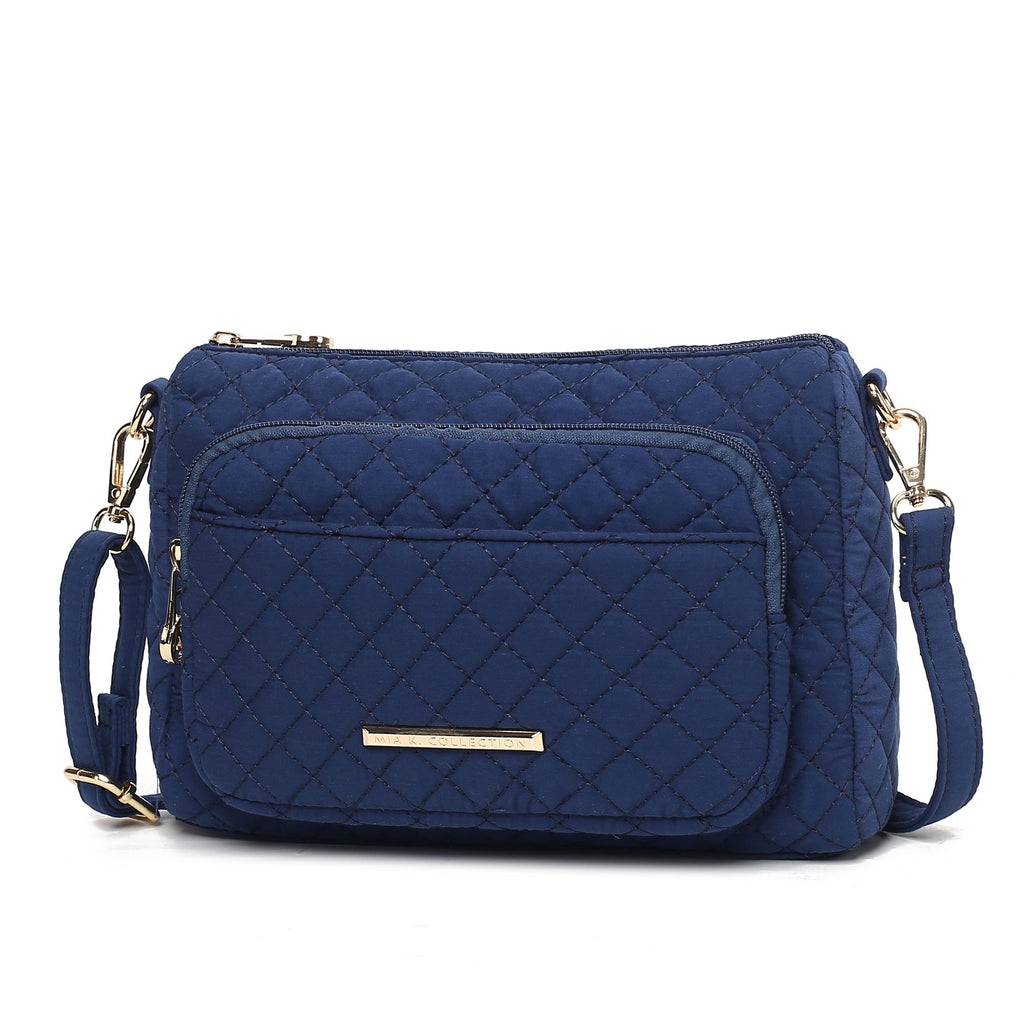 MKF Collection Rosalie Solid Quilted Cotton Women Shoulder Bag by Mia K