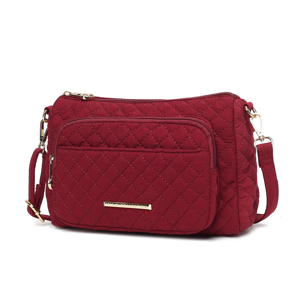MKF Collection Rosalie Solid Quilted Cotton Women Shoulder Bag by Mia K