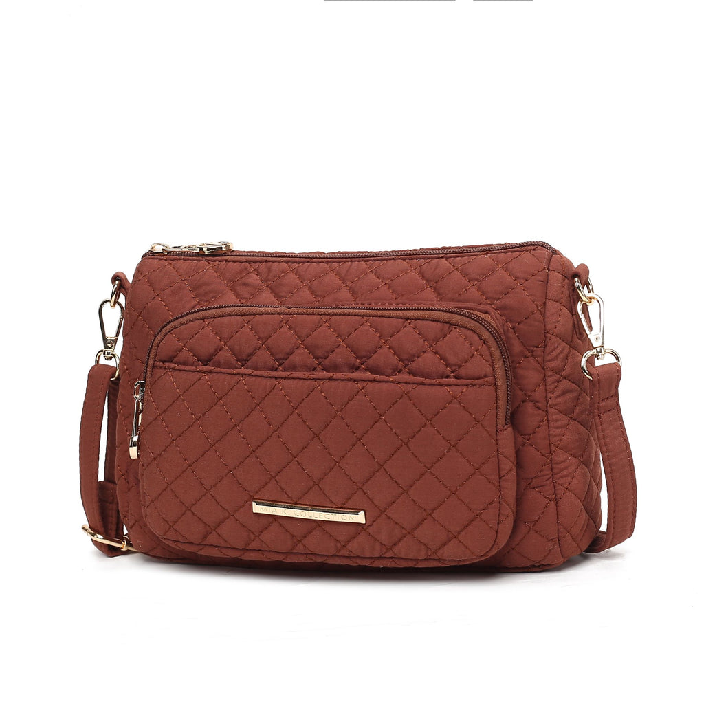MKF Collection Rosalie Solid Quilted Cotton Women Shoulder Bag by Mia K