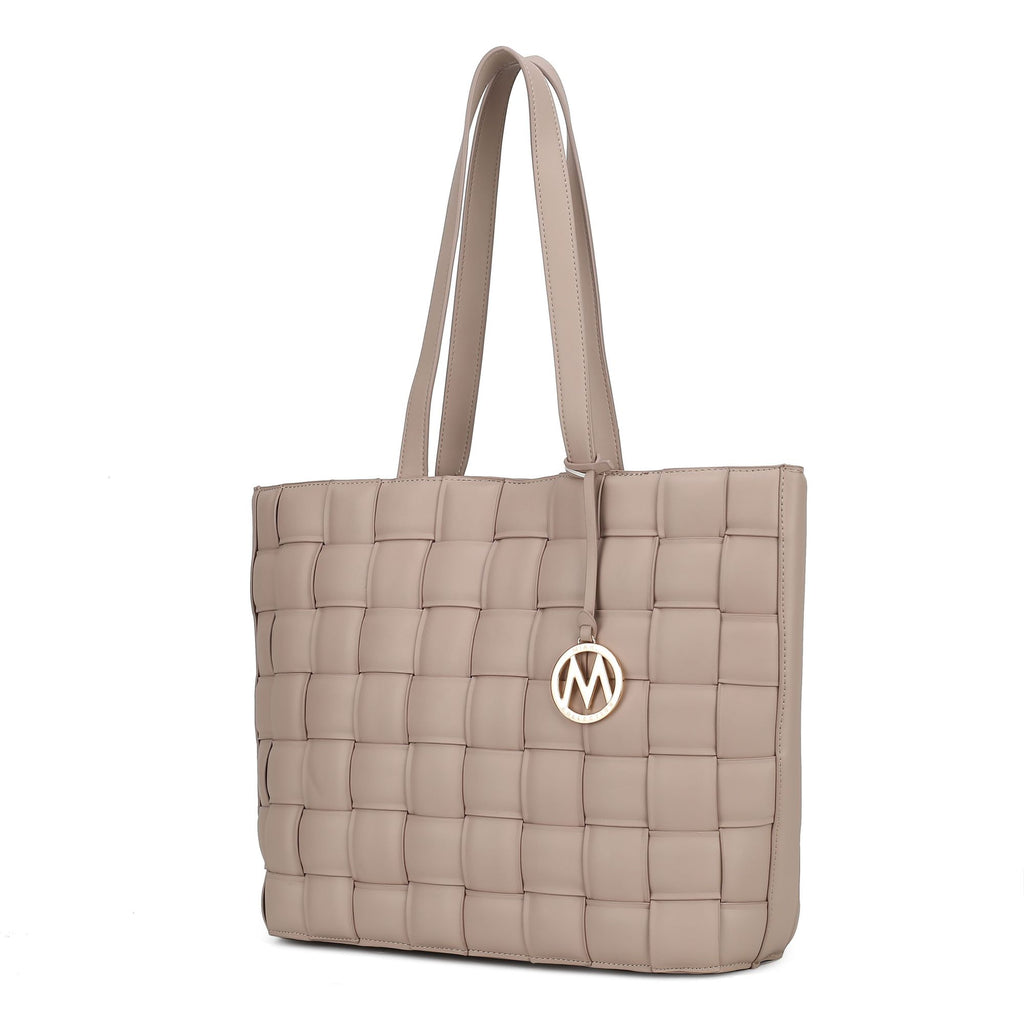 MKF Collection Rowan Woven Vegan Leather Women Tote Bag by Mia K