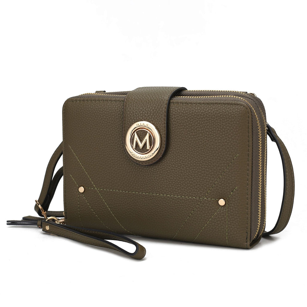 MKF Collection Sage Cell phone Wallet Crossbody Handbag with Optional Wristlet by Mia K