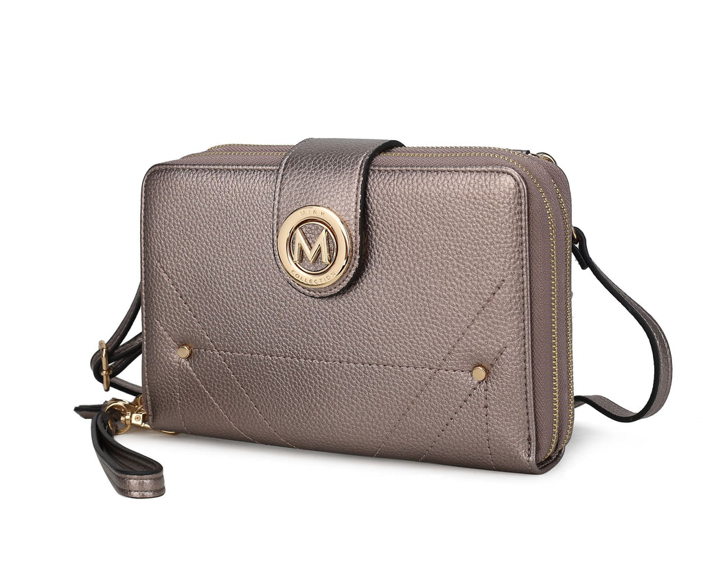 MKF Collection Sage Cell phone Wallet Crossbody Handbag with Optional Wristlet by Mia K