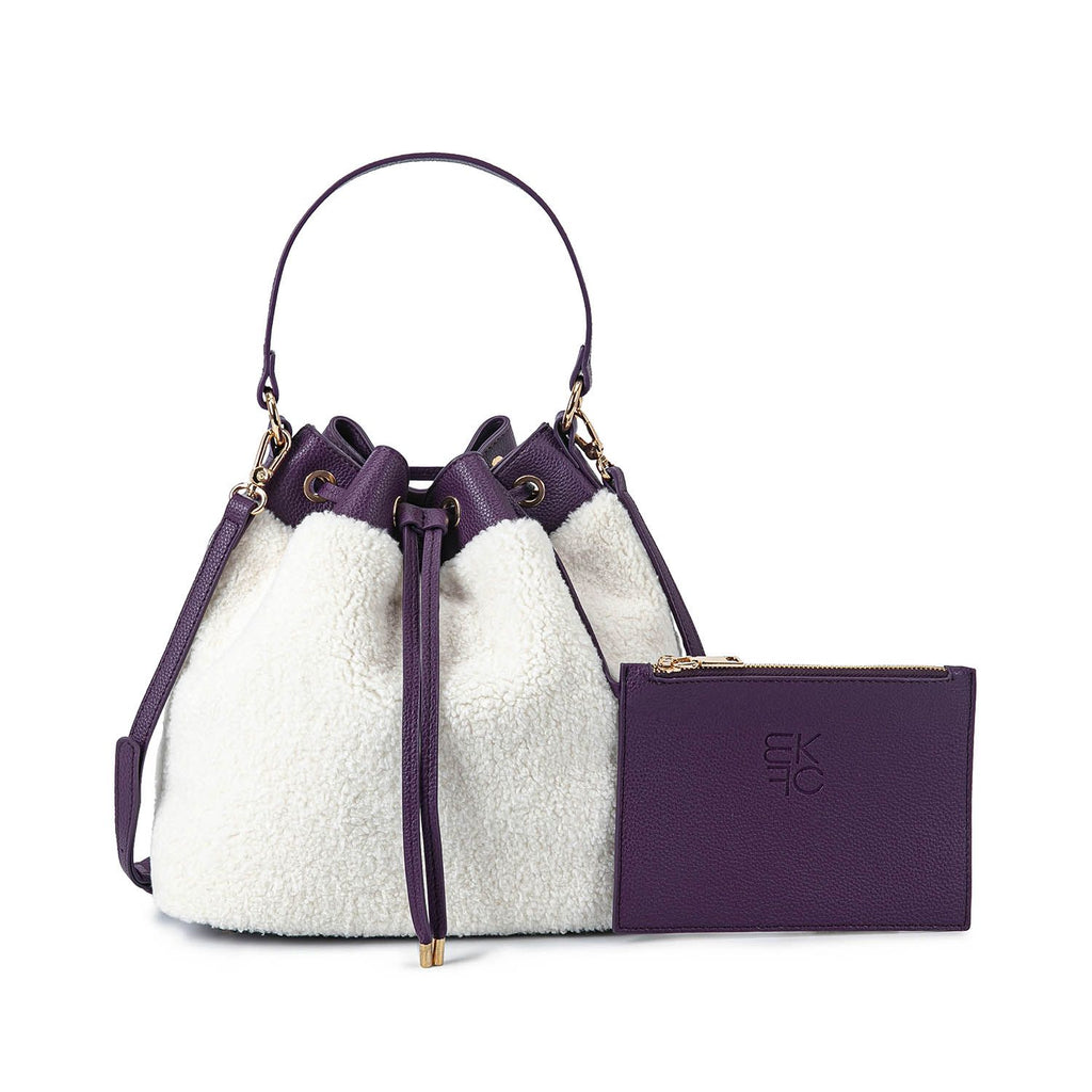 MKF Collection Saryn Bucket Hobo Casual Handbag Faux Shearling by Mia K.