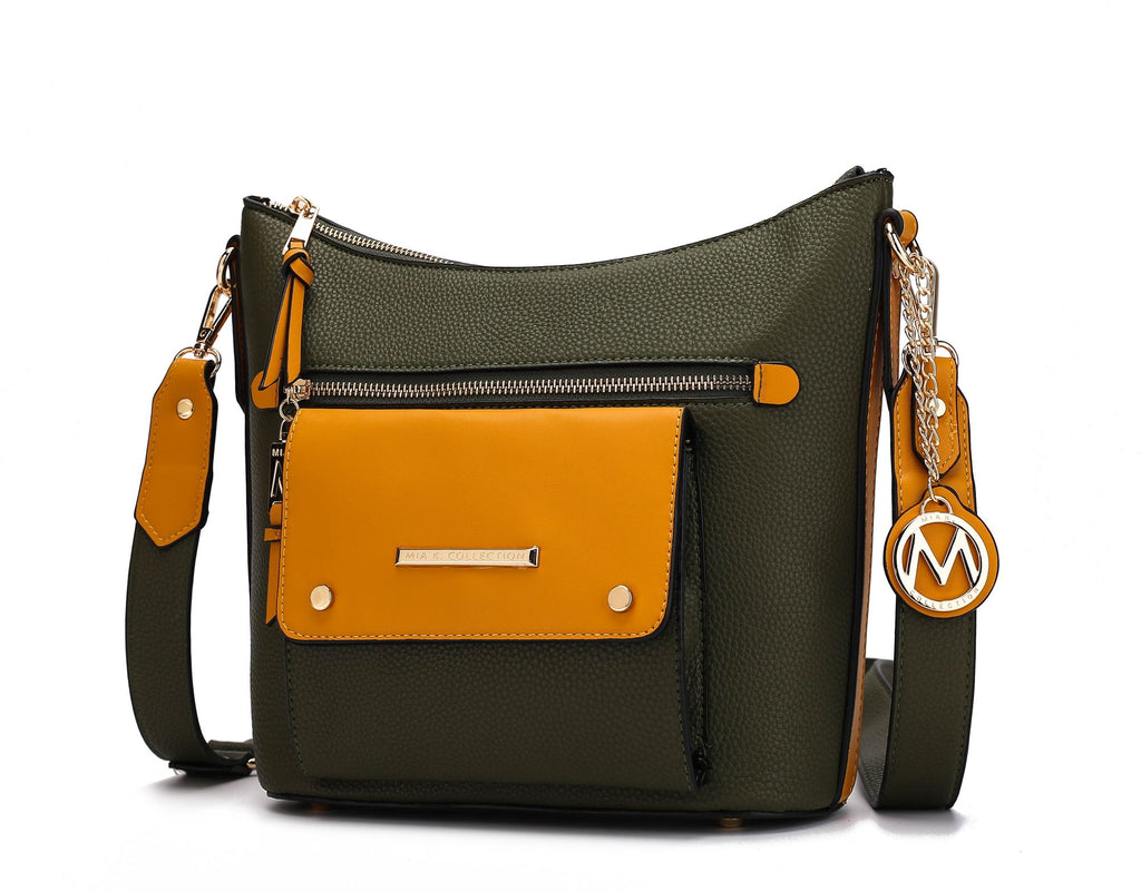 MKF Collection Serenity Color Block Vegan Leather Women Crossbody Bag by Mia K