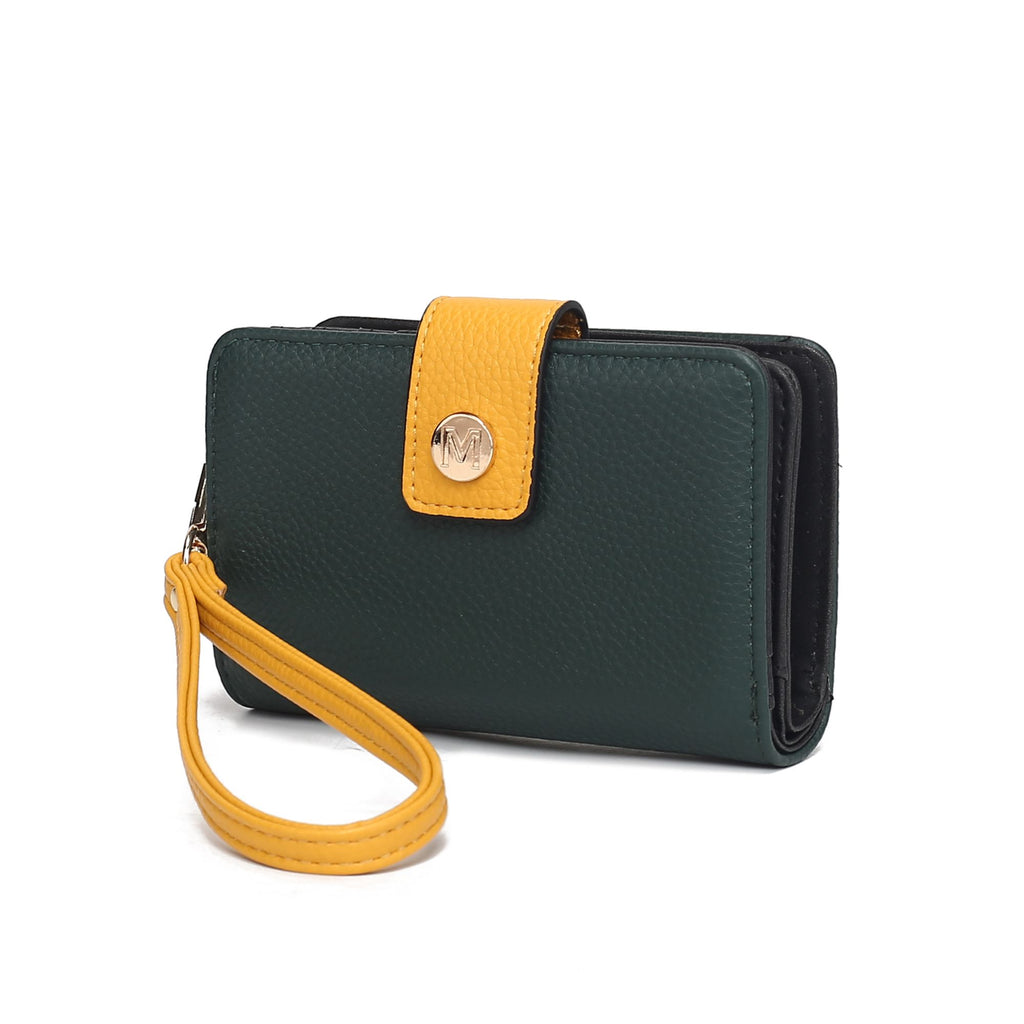 MKF Collection Shira Color Block Vegan Leather Women Wallet with Wristlet by Mia K