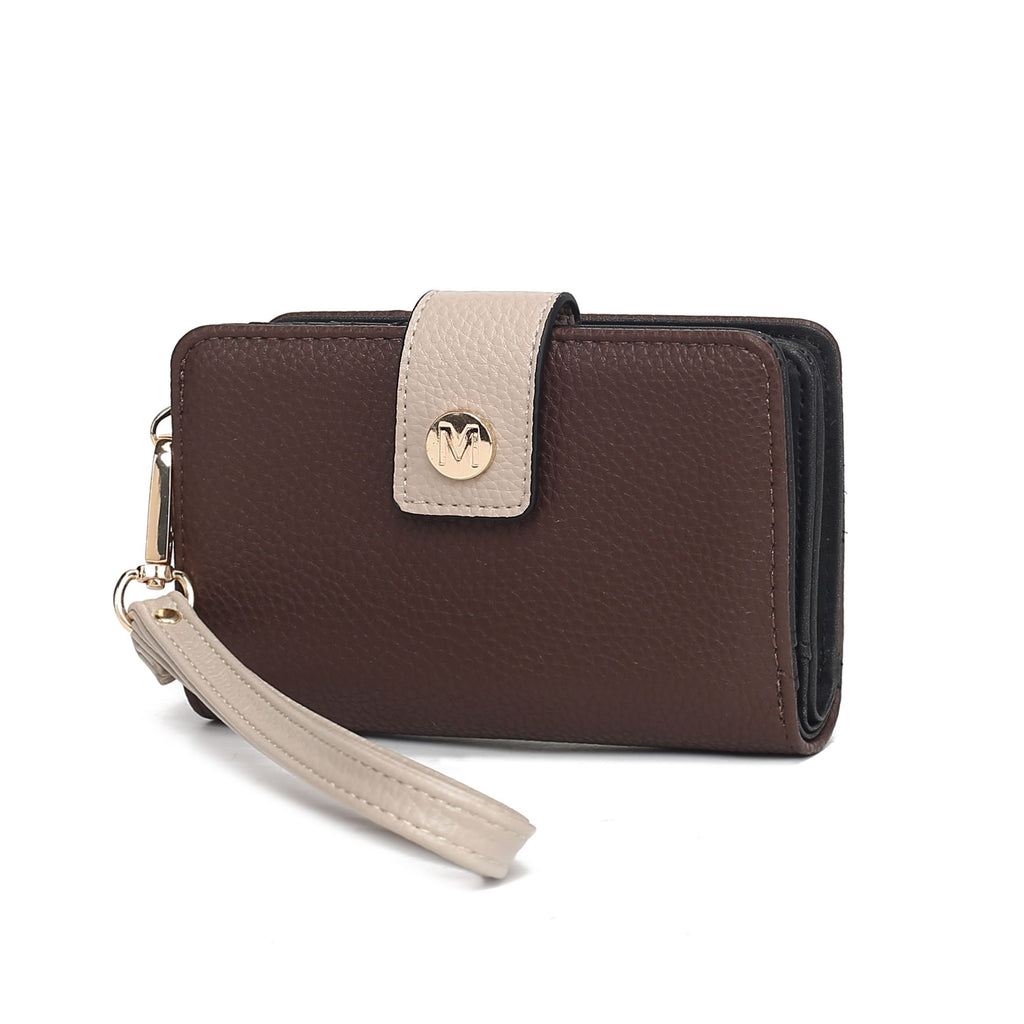MKF Collection Shira Color Block Vegan Leather Women Wallet with Wristlet by Mia K