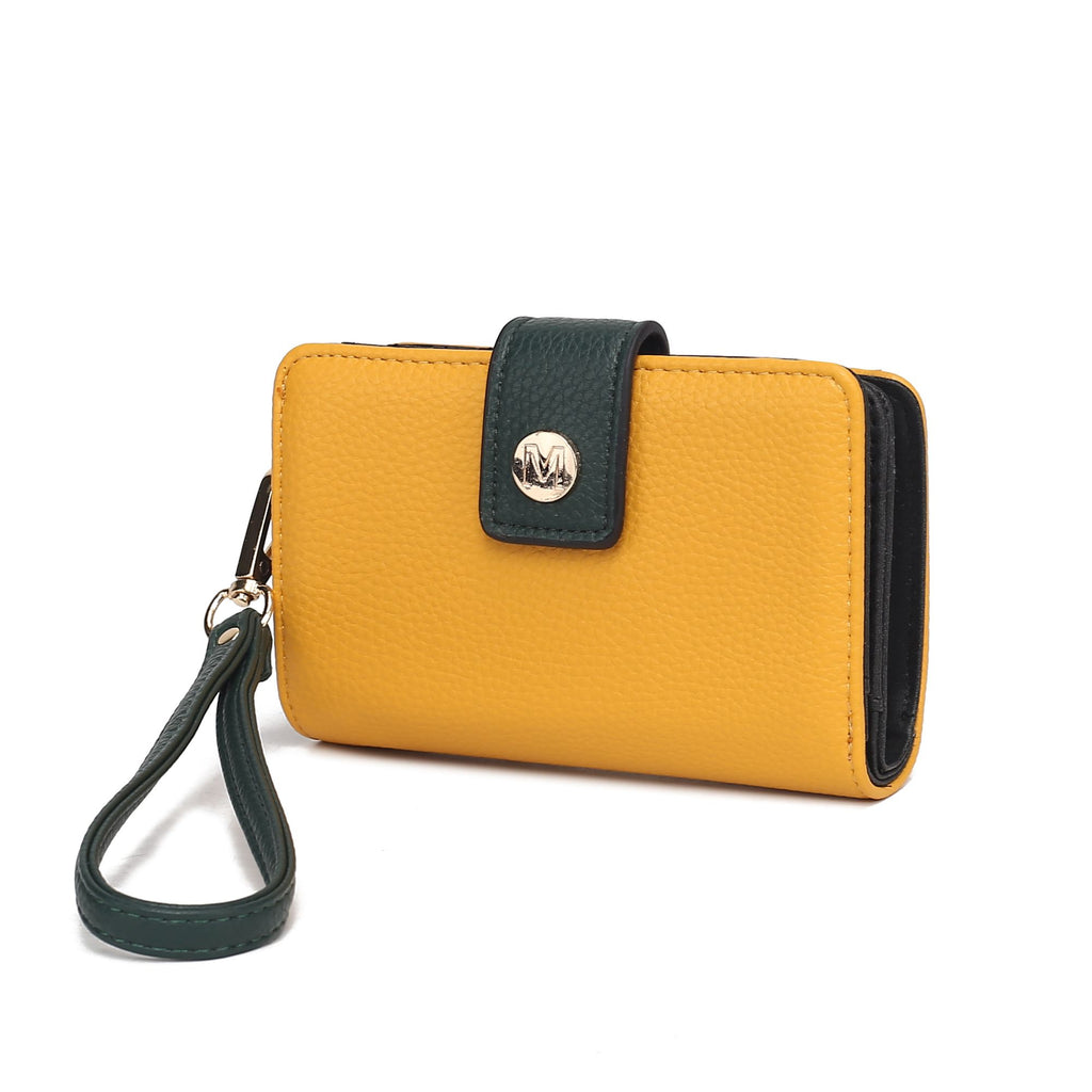 MKF Collection Shira Color Block Vegan Leather Women Wallet with Wristlet by Mia K
