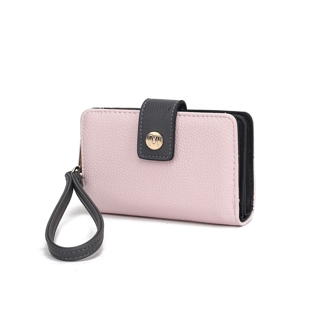 MKF Collection Shira Color Block Vegan Leather Women Wallet with Wristlet by Mia K