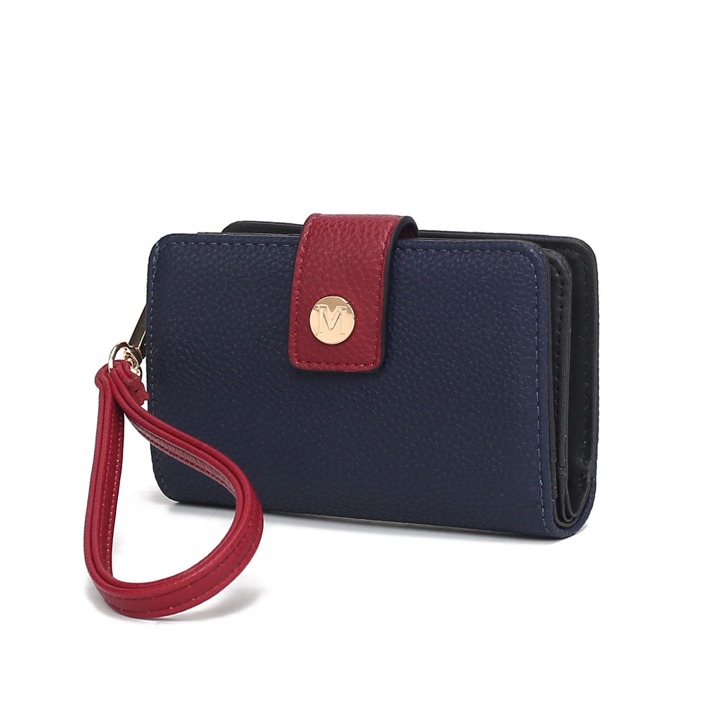 MKF Collection Shira Color Block Vegan Leather Women Wallet with Wristlet by Mia K