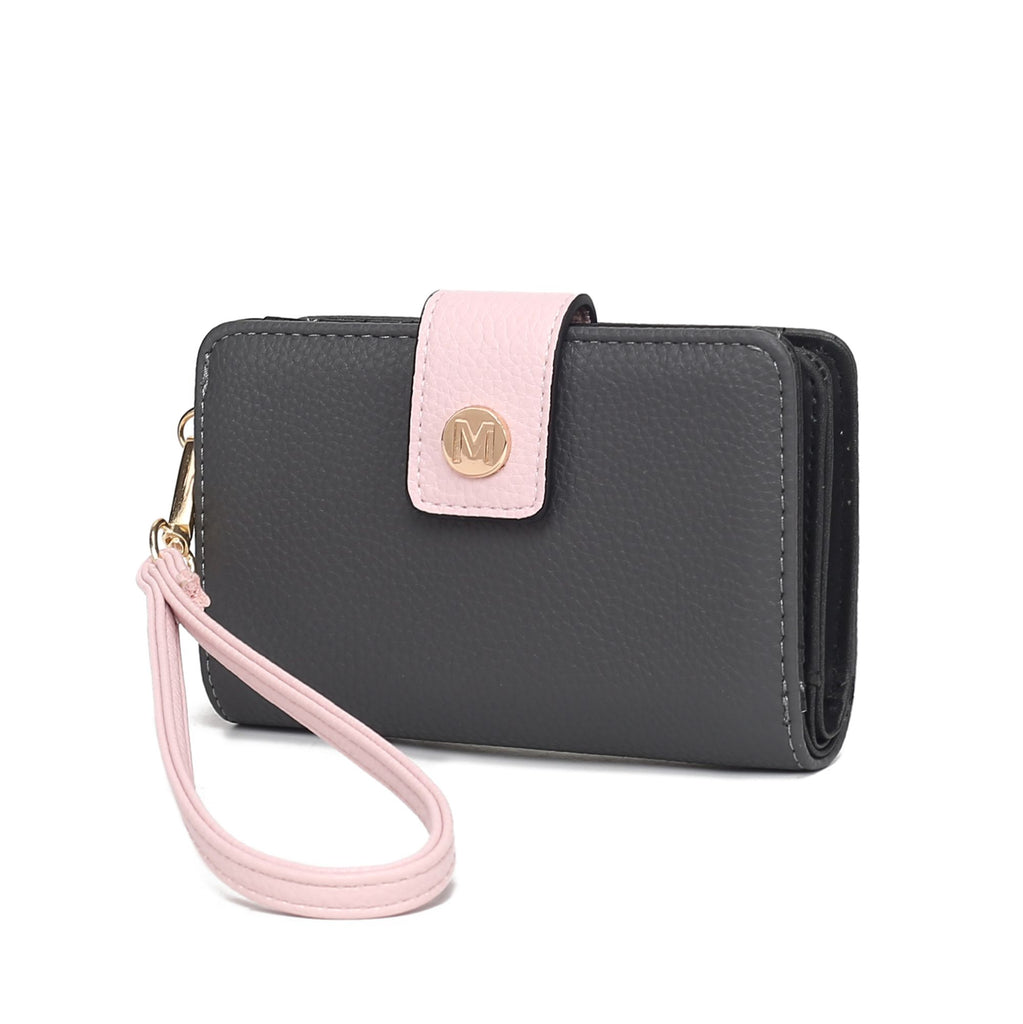 MKF Collection Shira Color Block Vegan Leather Women Wallet with Wristlet by Mia K