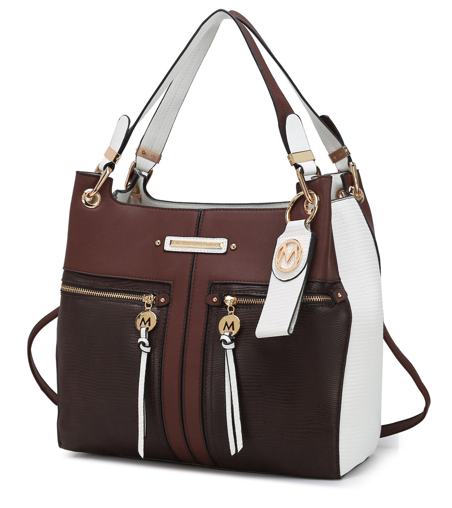 MKF Collection Sofia Tote Handbag with Keyring Vegan Leather For Women by Mia k