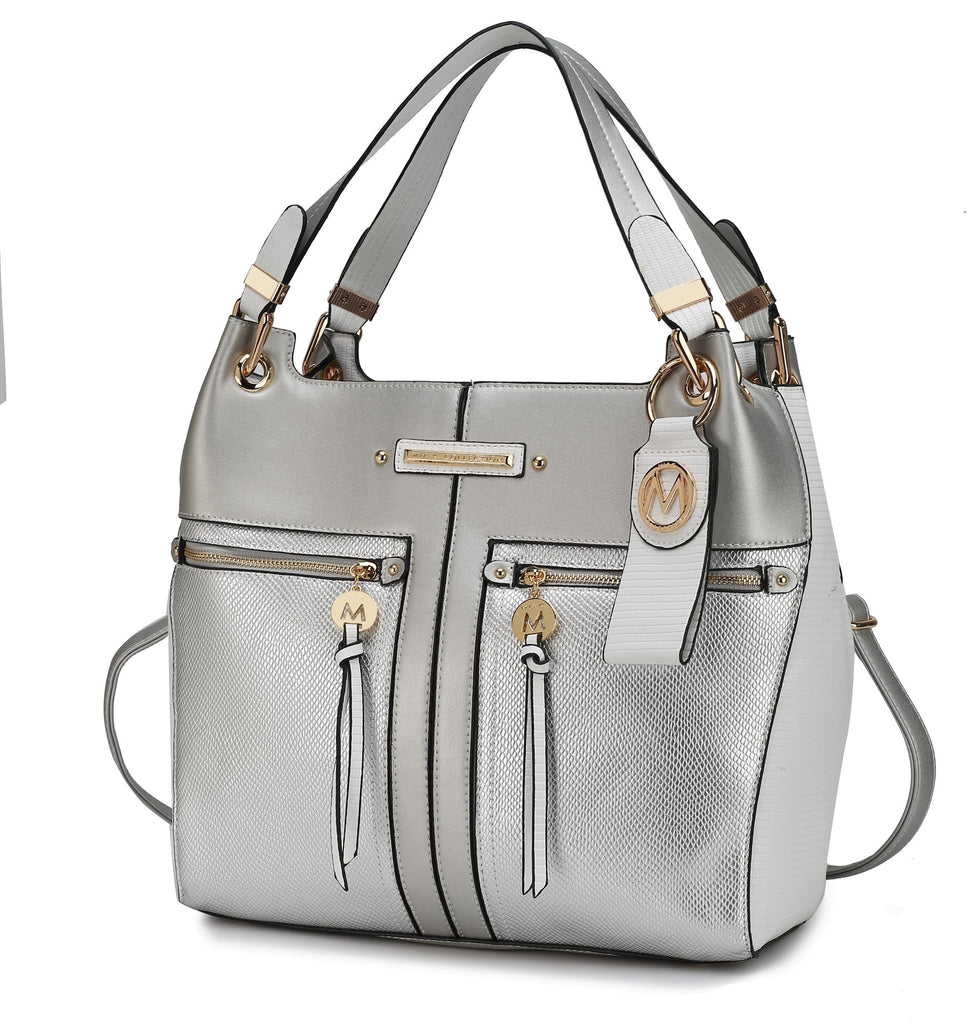 MKF Collection Sofia Tote Handbag with Keyring Vegan Leather For Women by Mia k