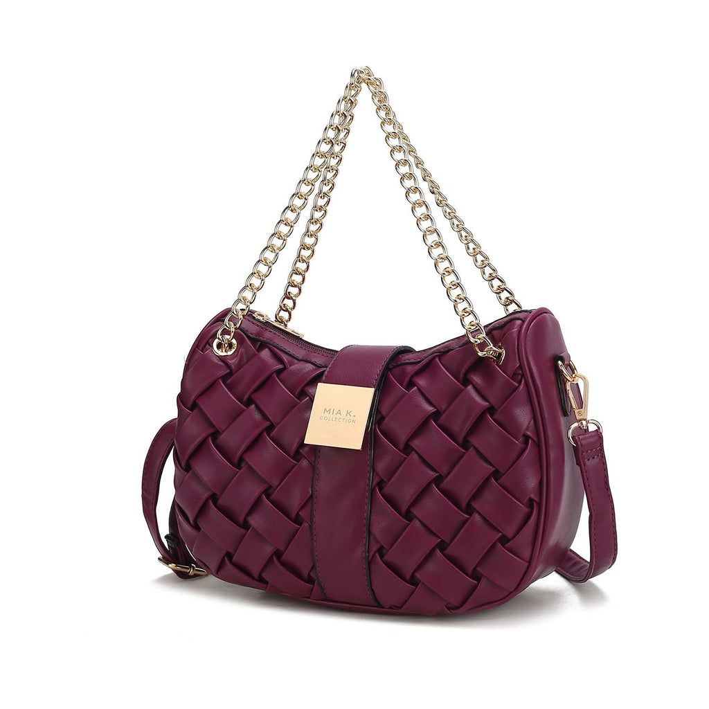MKF Collection Solari Braided Chain Shoulder Bag. Stylish Handbag with Gold Tone Accents by Mia K.
