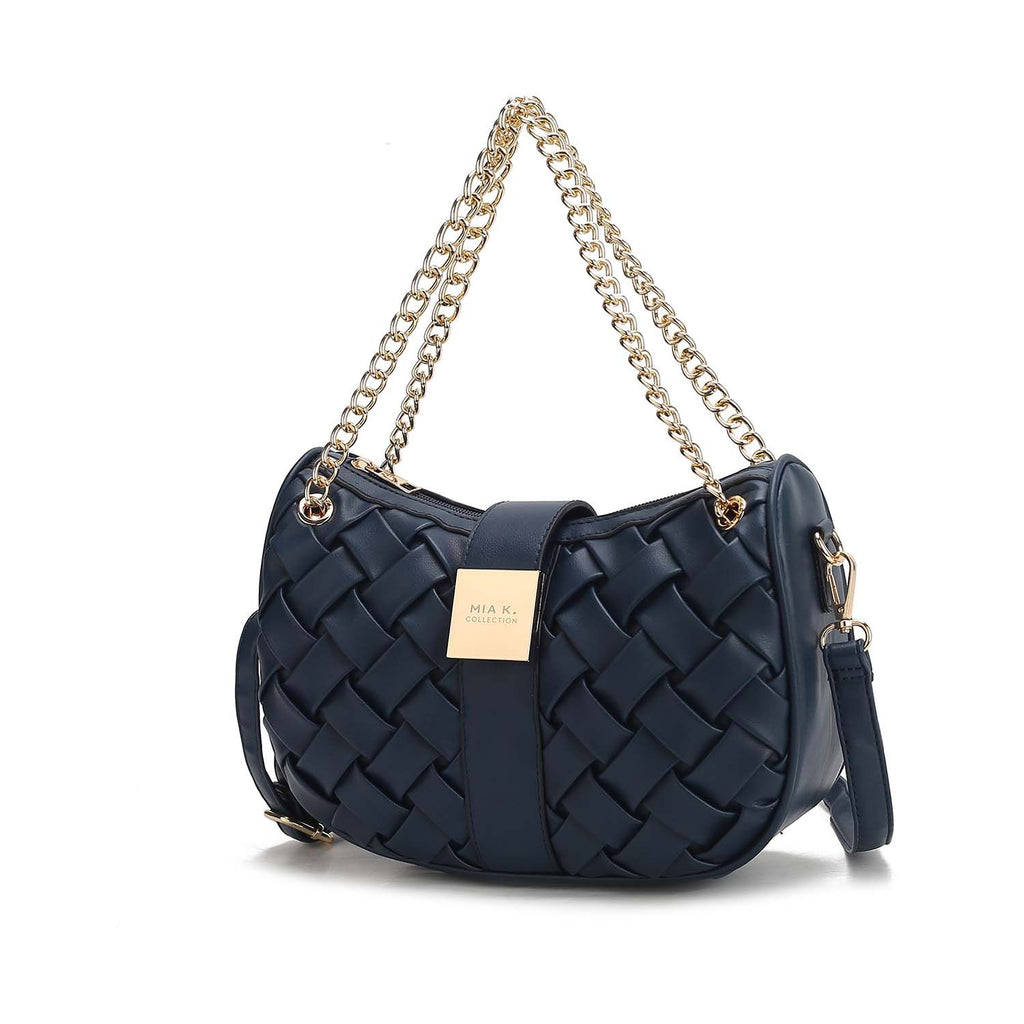 MKF Collection Solari Braided Chain Shoulder Bag. Stylish Handbag with Gold Tone Accents by Mia K.