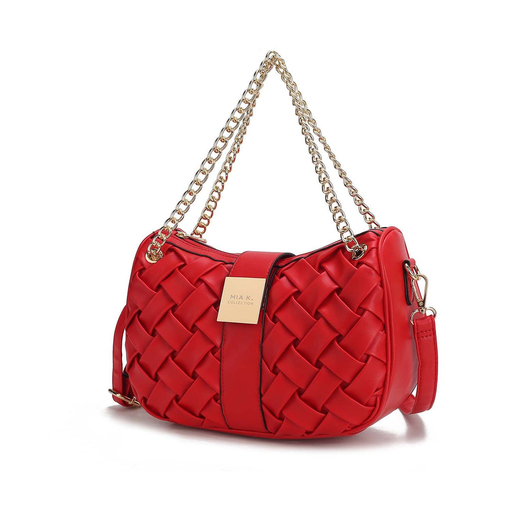 MKF Collection Solari Braided Chain Shoulder Bag. Stylish Handbag with Gold Tone Accents by Mia K.