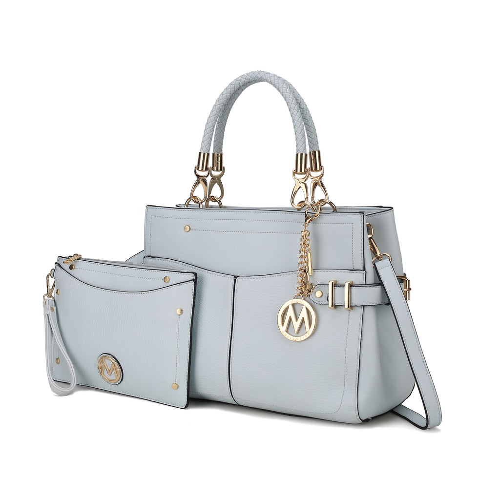 MKF Collection Tenna Satchel Handbag With Wallet Vegan Leather Crossover Womens Purse by Mia k