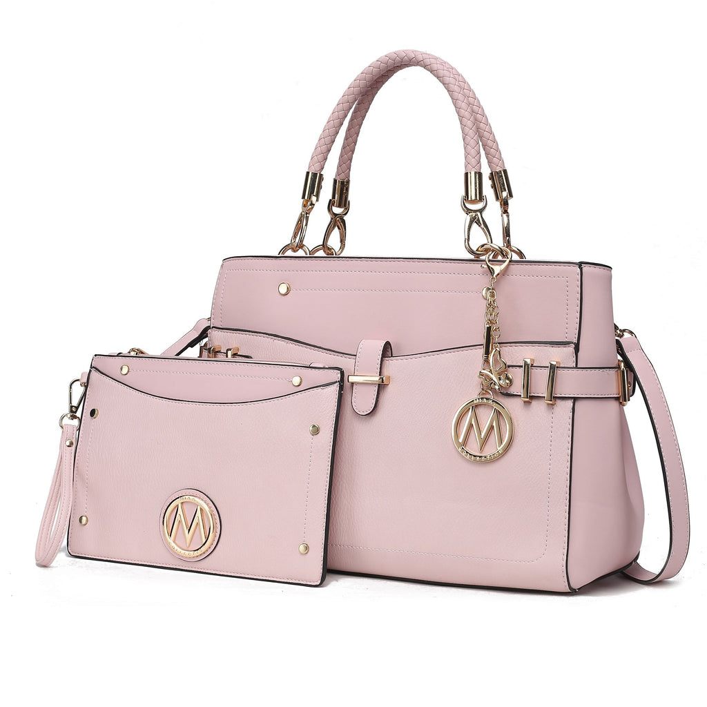MKF Collection Tenna Satchel Handbag With Wallet Vegan Leather Crossover Womens Purse by Mia k