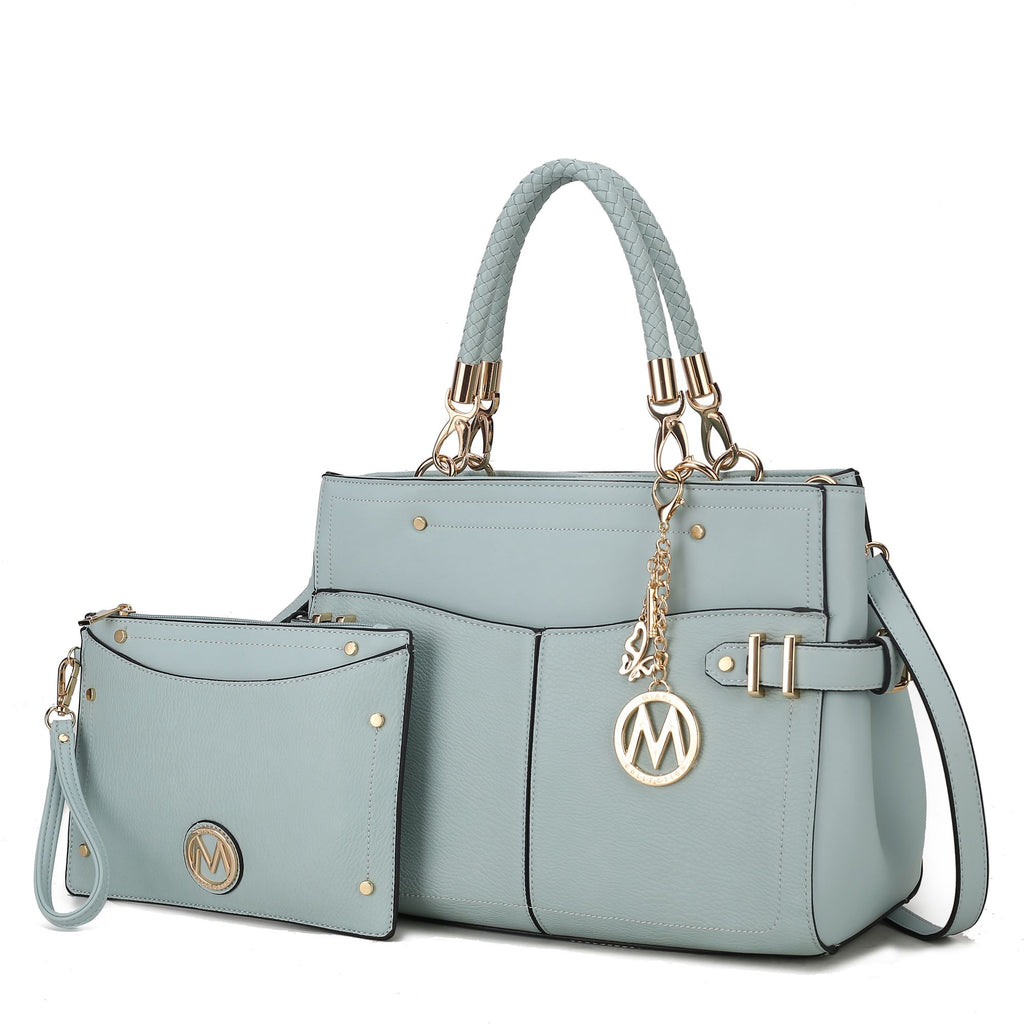 MKF Collection Tenna Satchel Handbag With Wallet Vegan Leather Crossover Womens Purse by Mia k
