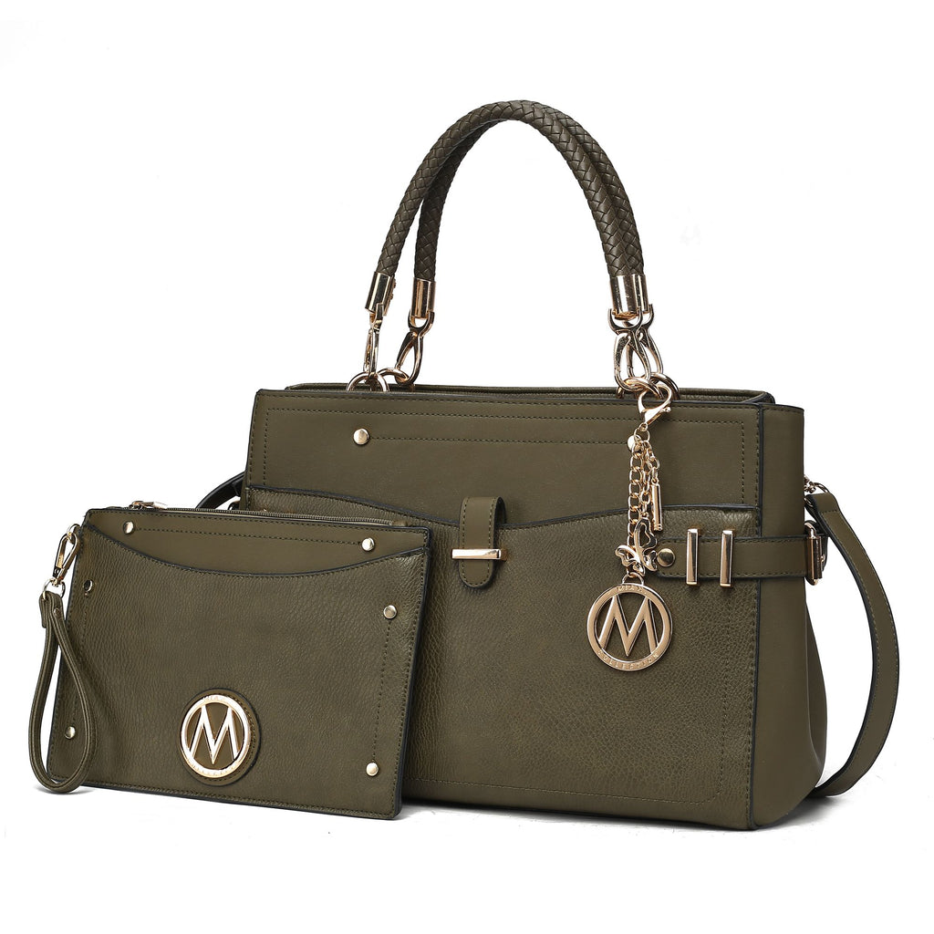 MKF Collection Tenna Satchel Handbag With Wallet Vegan Leather Crossover Womens Purse by Mia k