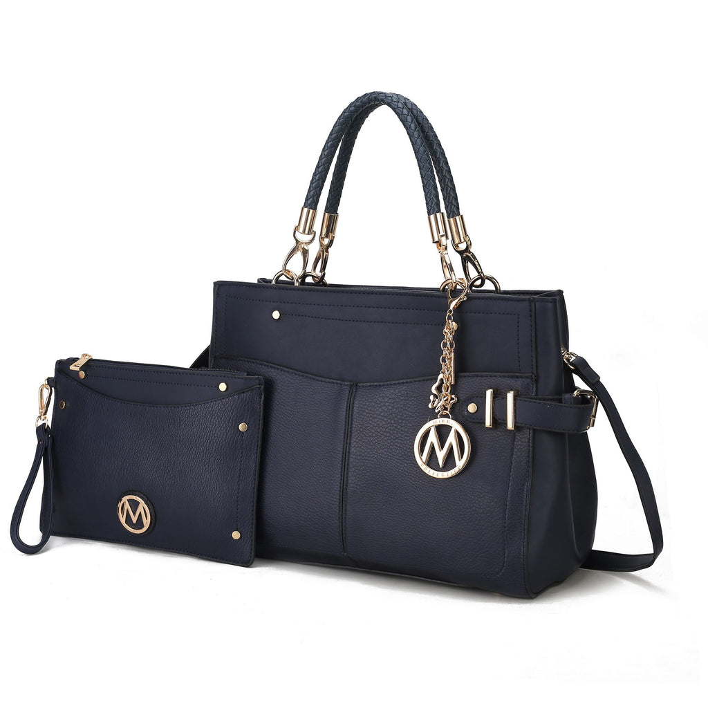 MKF Collection Tenna Satchel Handbag With Wallet Vegan Leather Crossover Womens Purse by Mia k