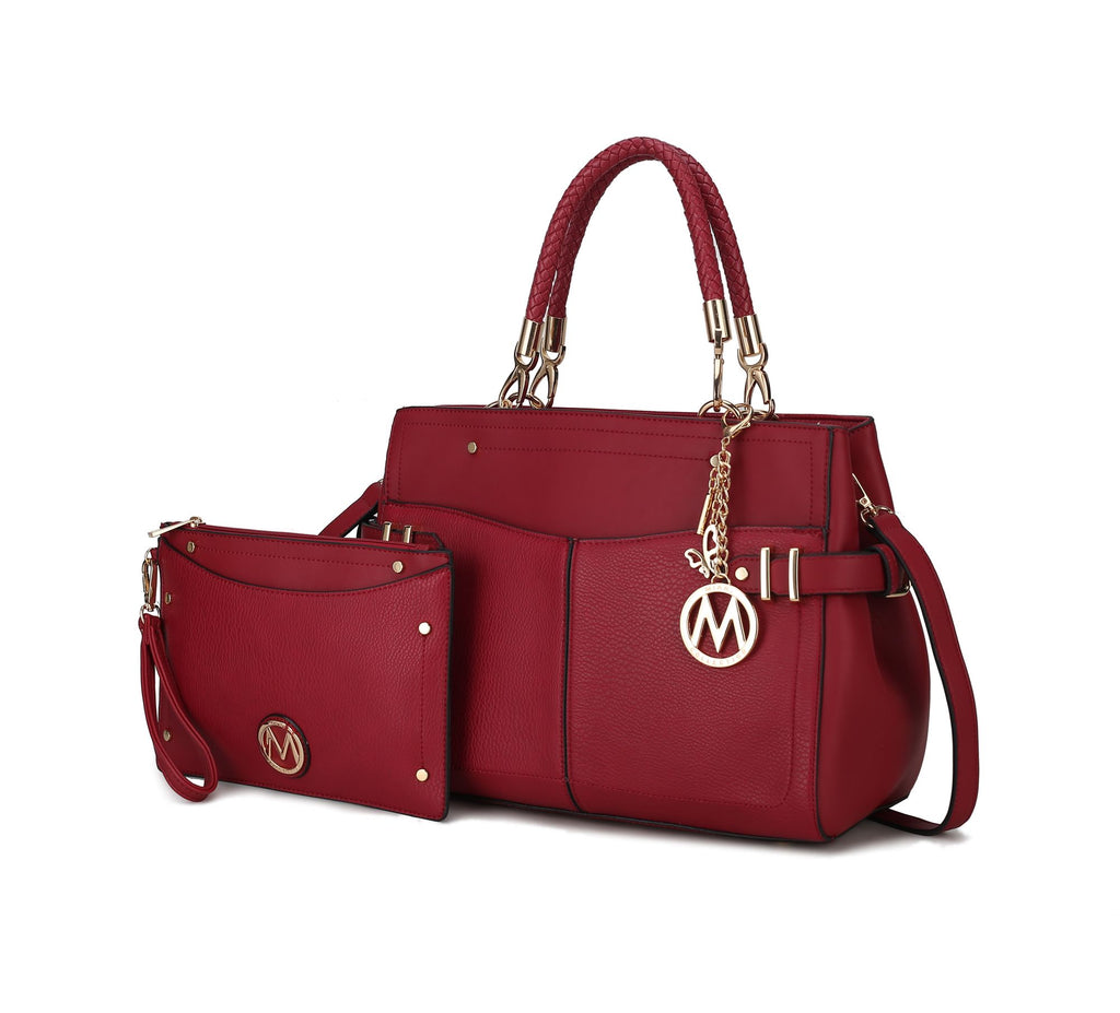 MKF Collection Tenna Satchel Handbag With Wallet Vegan Leather Crossover Womens Purse by Mia k