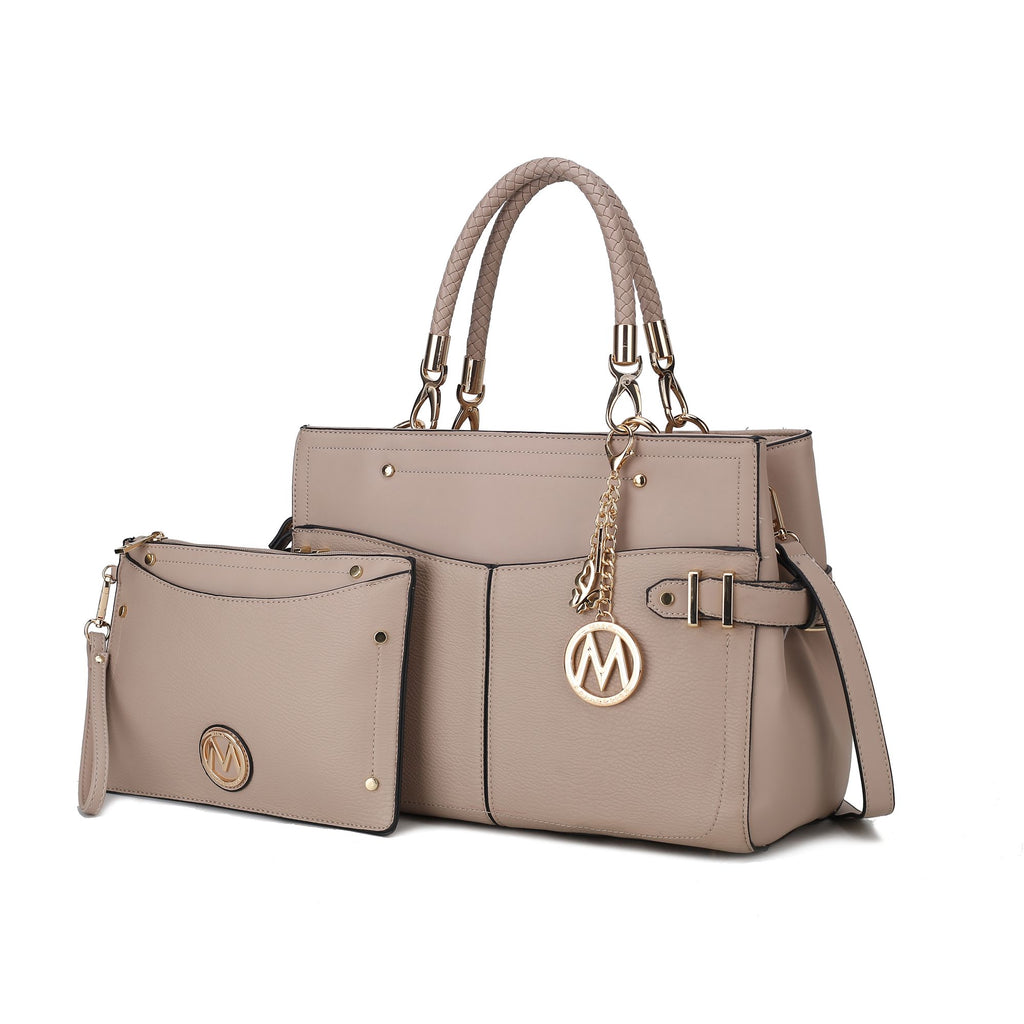 MKF Collection Tenna Satchel Handbag With Wallet Vegan Leather Crossover Womens Purse by Mia k