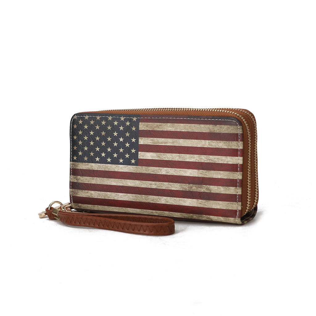 MKF Collection Uriel Vegan Leather Women FLAG Wristlet Wallet by Mia K