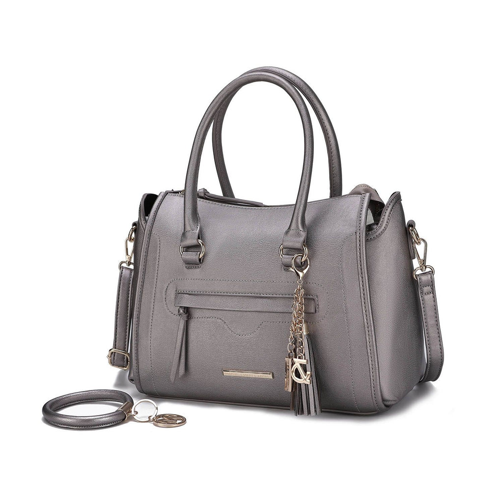MKF Collection Valeria Satchel Handbag with Keyring by Mia K