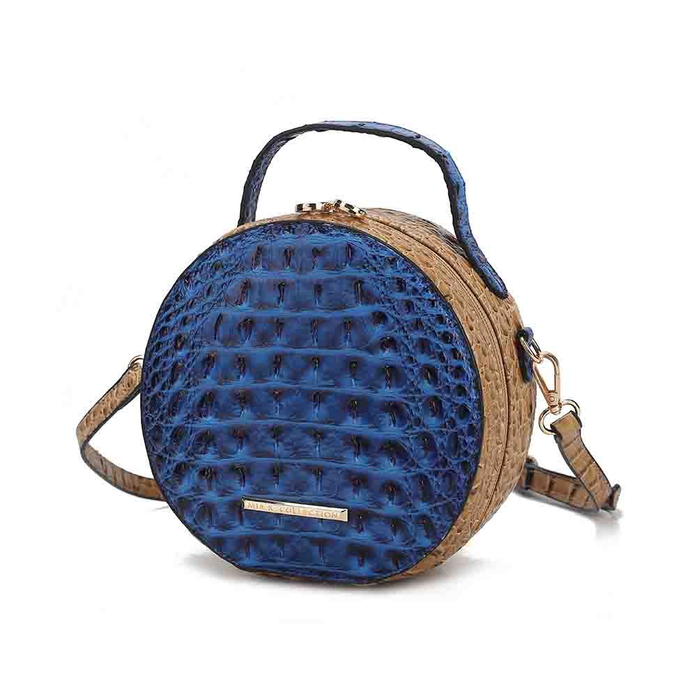 MKF Collection Ynnari Women Crossbody Croc-Embossed Round Chic Handbag Top Handle by Mia K.