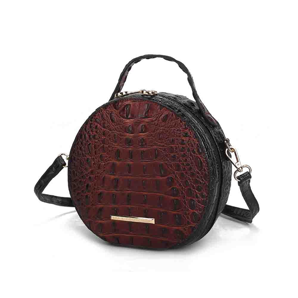 MKF Collection Ynnari Women Crossbody Croc-Embossed Round Chic Handbag Top Handle by Mia K.