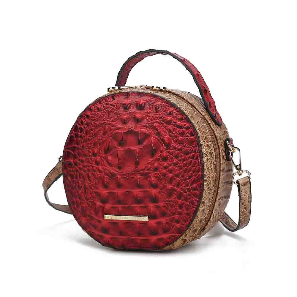 MKF Collection Ynnari Women Crossbody Croc-Embossed Round Chic Handbag Top Handle by Mia K.