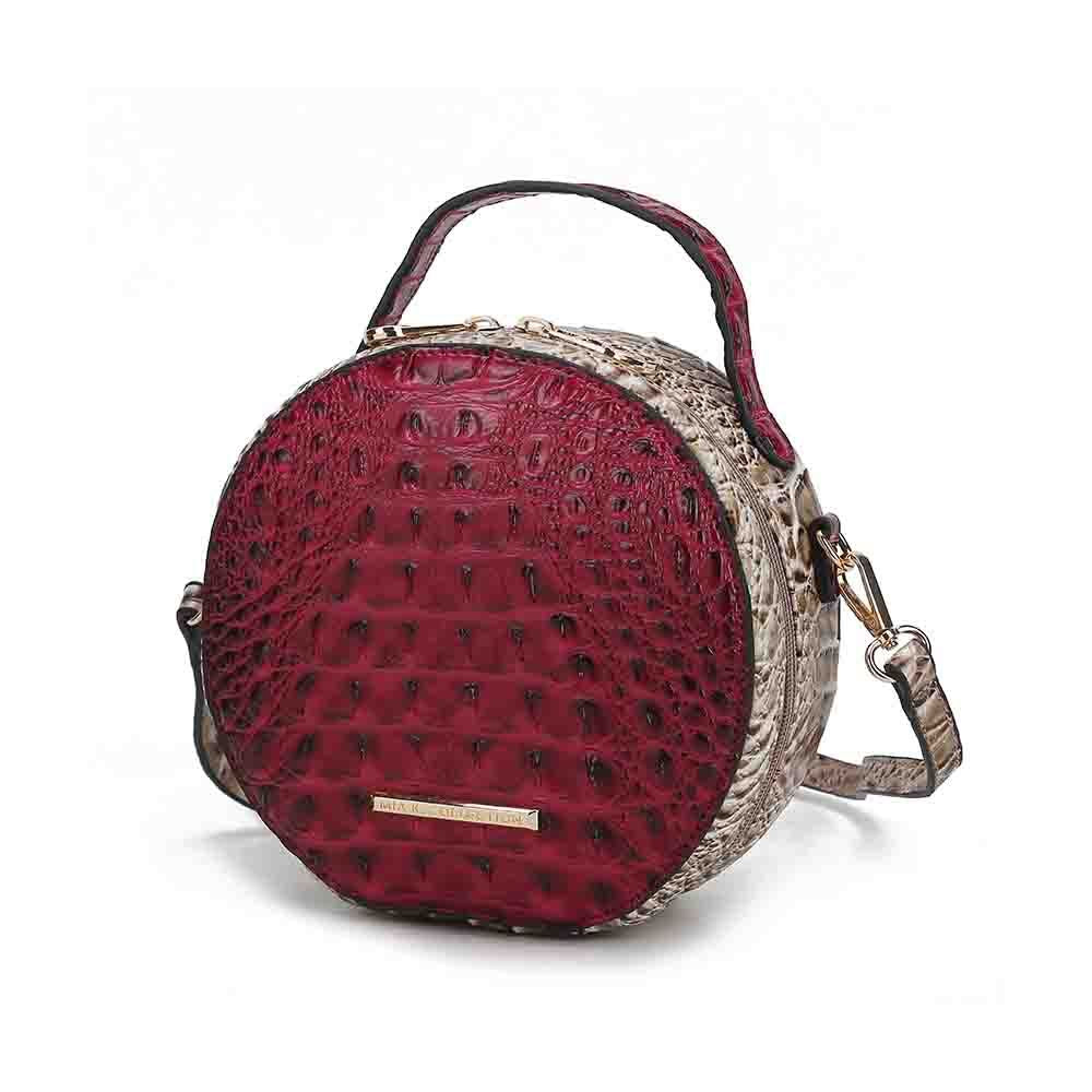 MKF Collection Ynnari Women Crossbody Croc-Embossed Round Chic Handbag Top Handle by Mia K.