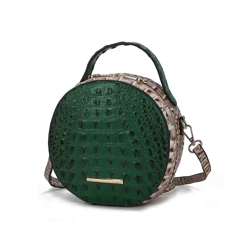 MKF Collection Ynnari Women Crossbody Croc-Embossed Round Chic Handbag Top Handle by Mia K.
