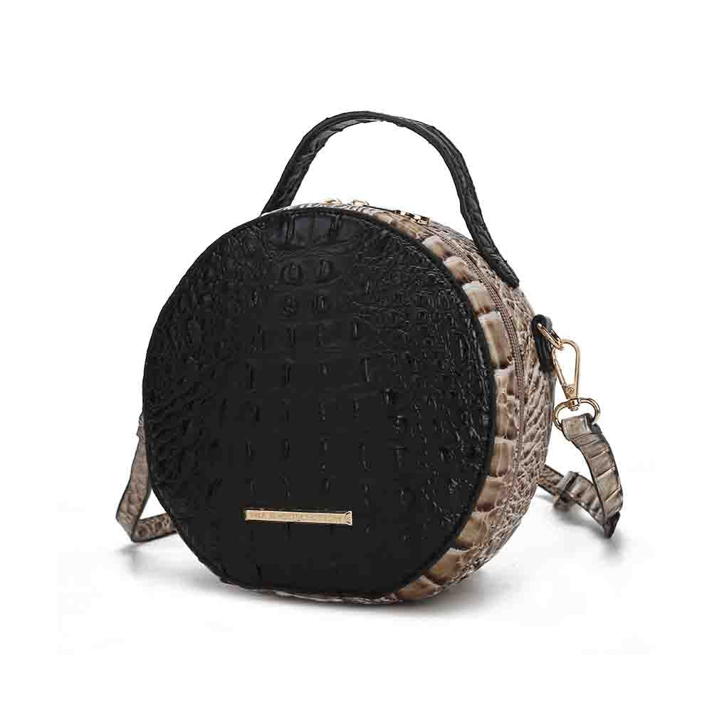 MKF Collection Ynnari Women Crossbody Croc-Embossed Round Chic Handbag Top Handle by Mia K.