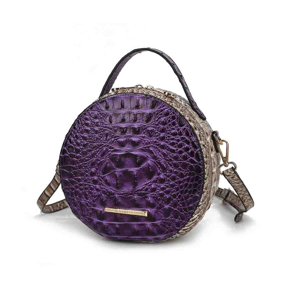 MKF Collection Ynnari Women Crossbody Croc-Embossed Round Chic Handbag Top Handle by Mia K.