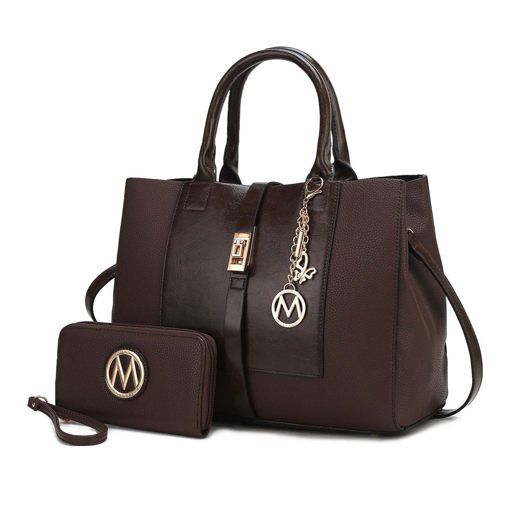 MKF Collection Yola Satchel Bag with Wallet Vegan Leather Women by Mia K