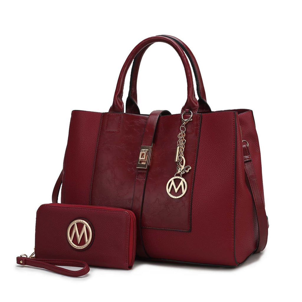 MKF Collection Yola Satchel Bag with Wallet Vegan Leather Women by Mia K
