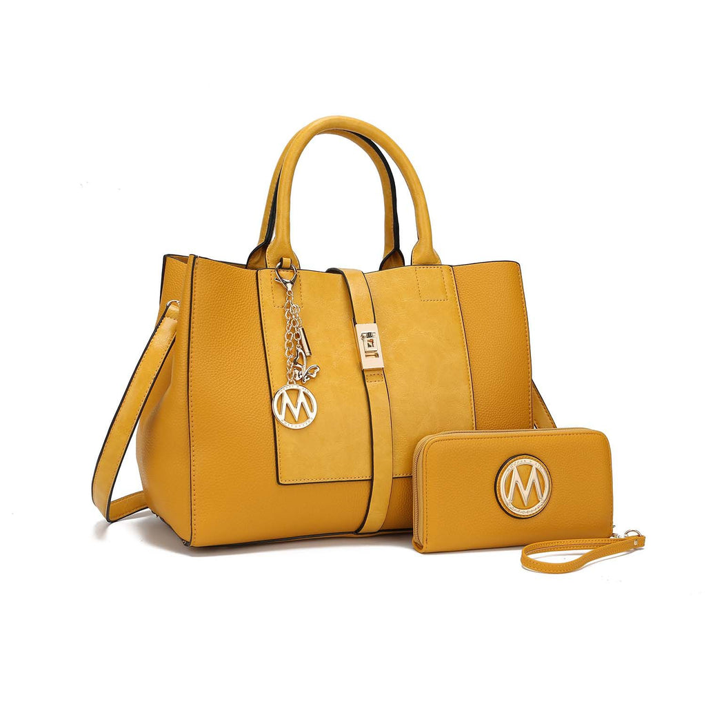 MKF Collection Yola Satchel Bag with Wallet Vegan Leather Women by Mia K