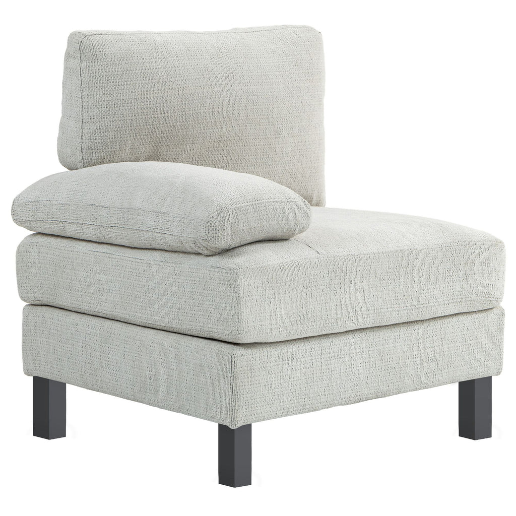 Modern Accent Chair for Living Room, Fabric Left Side Module for Modular Sectional Sofa with Thick Cushion, Cream White